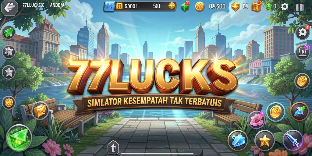Tampilan gameplay menarik di 77LUCKS dengan grafis yang berwarna-warni.