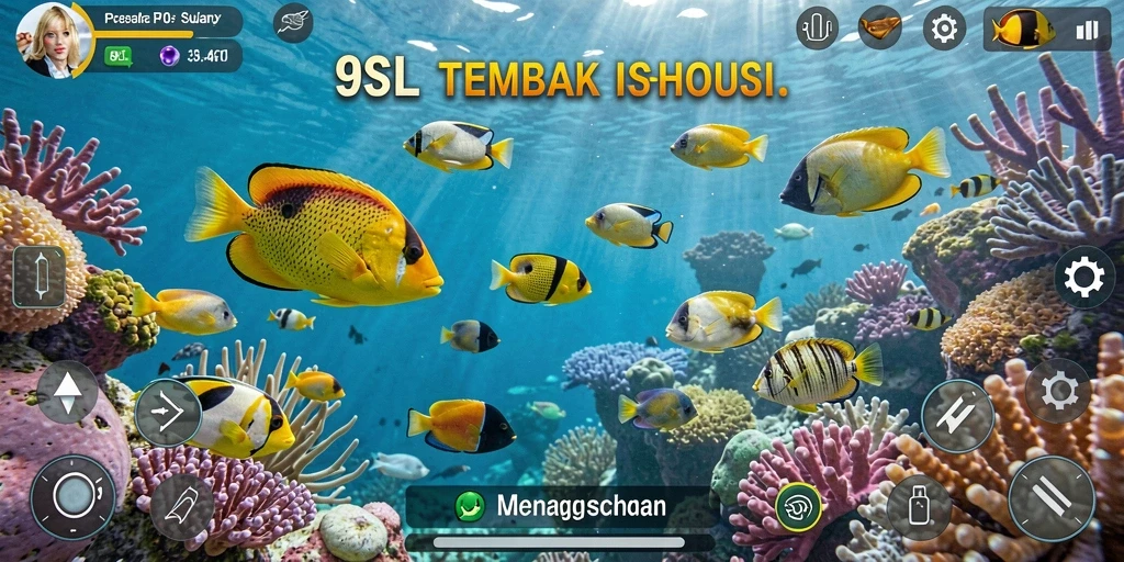 Screenshot utama gameplay Tembak Ikan di 9SL, menunjukkan keseruan menangkap ikan.