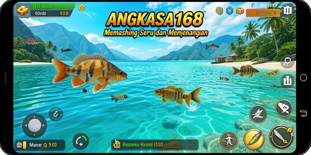 Tangkapan ikan yang menakjubkan dalam gameplay memancing.