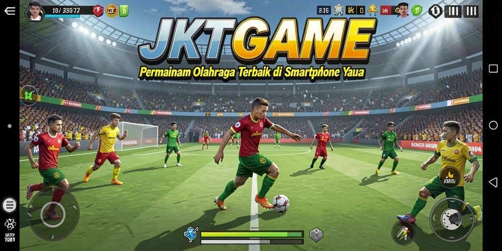Tangkapan layar JKTGAME menampilkan aksi seru dalam permainan olahraga.