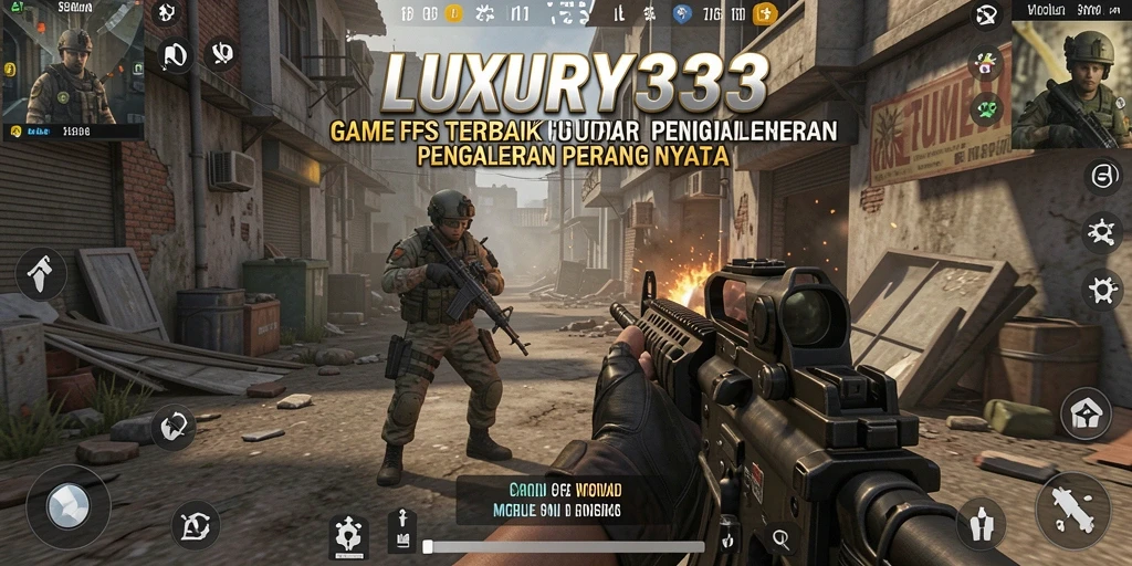 Tampilan gameplay seru dalam pertempuran FPS.