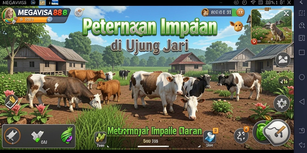 Visual gameplay yang menarik dalam dunia pertanian yang kaya.