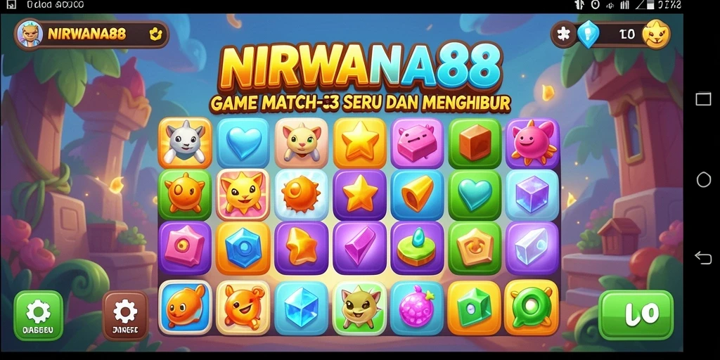 Gameplay seru NIRWANA88 dengan kombinasi Match-3 yang menarik.
