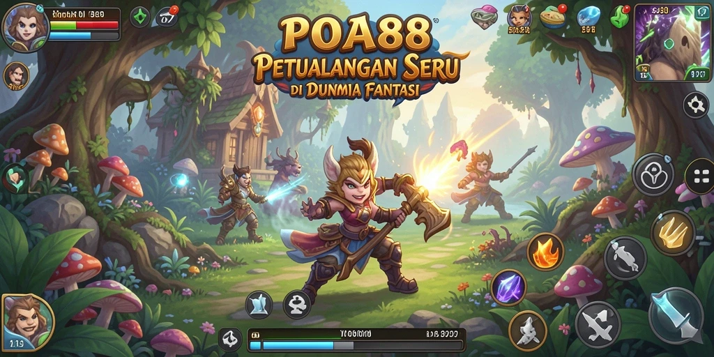 Tampilan gameplay menarik POA88 saat menjelajahi dunia fantasi.