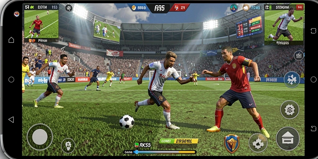 Screenshot gameplay seru dari RK55 menunjukkan aksi olahraga yang mendebarkan.