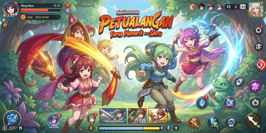 Tangkapan layar dari gameplay seru di dunia anime.