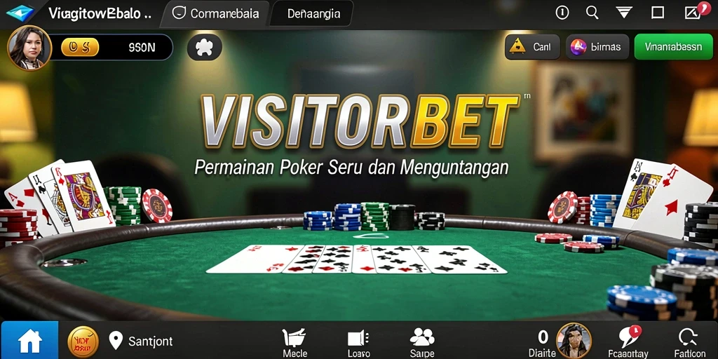 Tampilan menarik dari gameplay Poker yang mengasyikkan di VISITORBET.