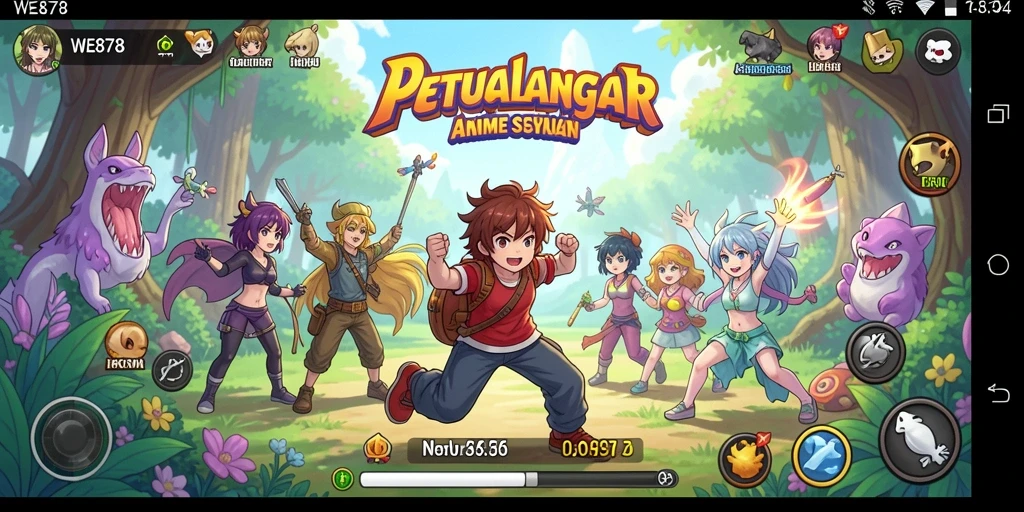 Screenshot gameplay WE878 menampilkan aksi seru dalam dunia Anime.