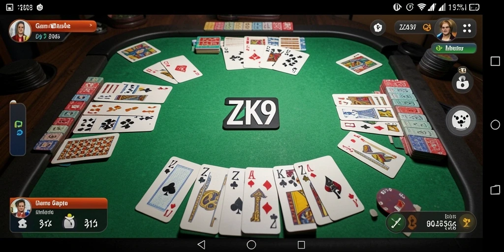 Tampilan gameplay seru di ZK9 dengan kartu Gaple.